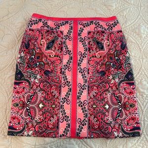 TAHARI Arthur S. Levine Pencil Floral Skirt Women’s size 10 Fully Lined